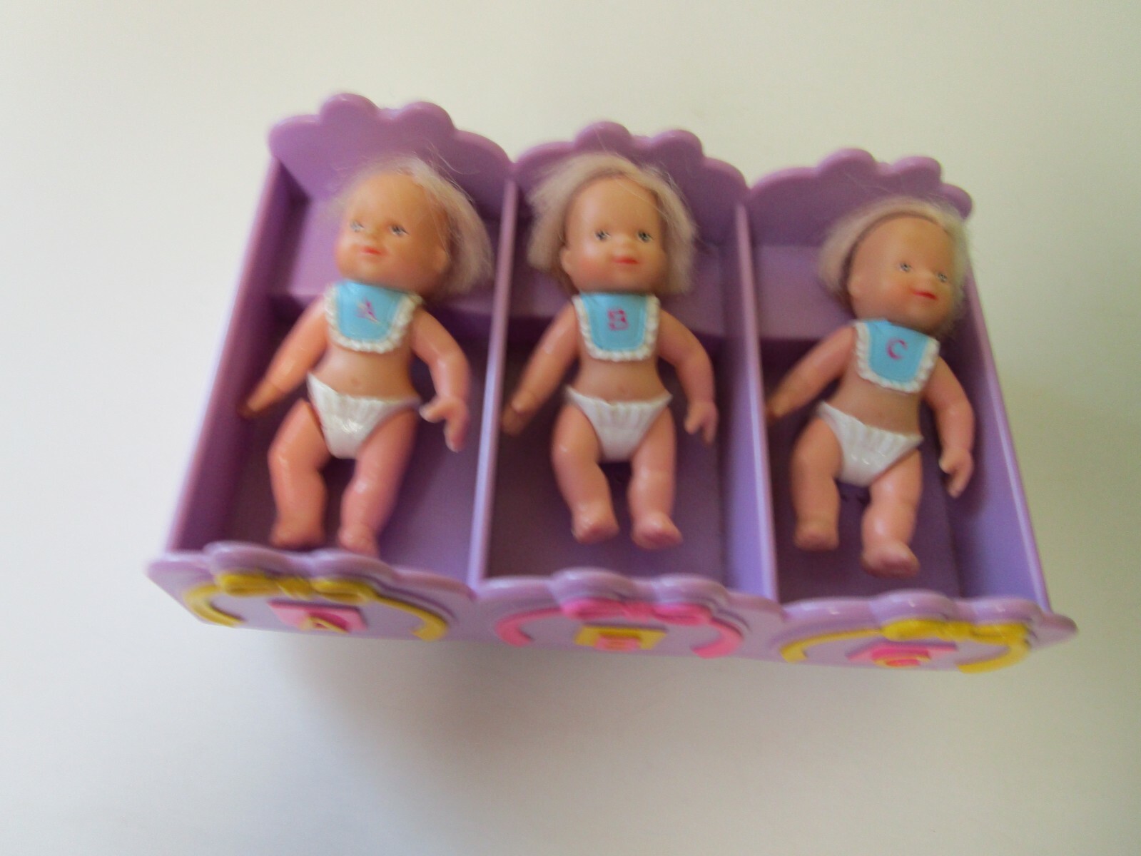 ABCドール3 ABCドール3 ABC Triplets Doll Set With Cradle Blonde Dolls
