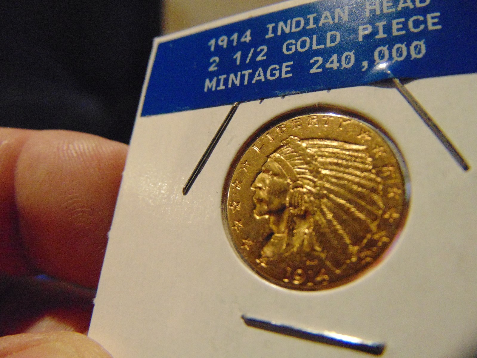 1914 $2.50 Gold Indian Head - Rare - 240,000 Mintage