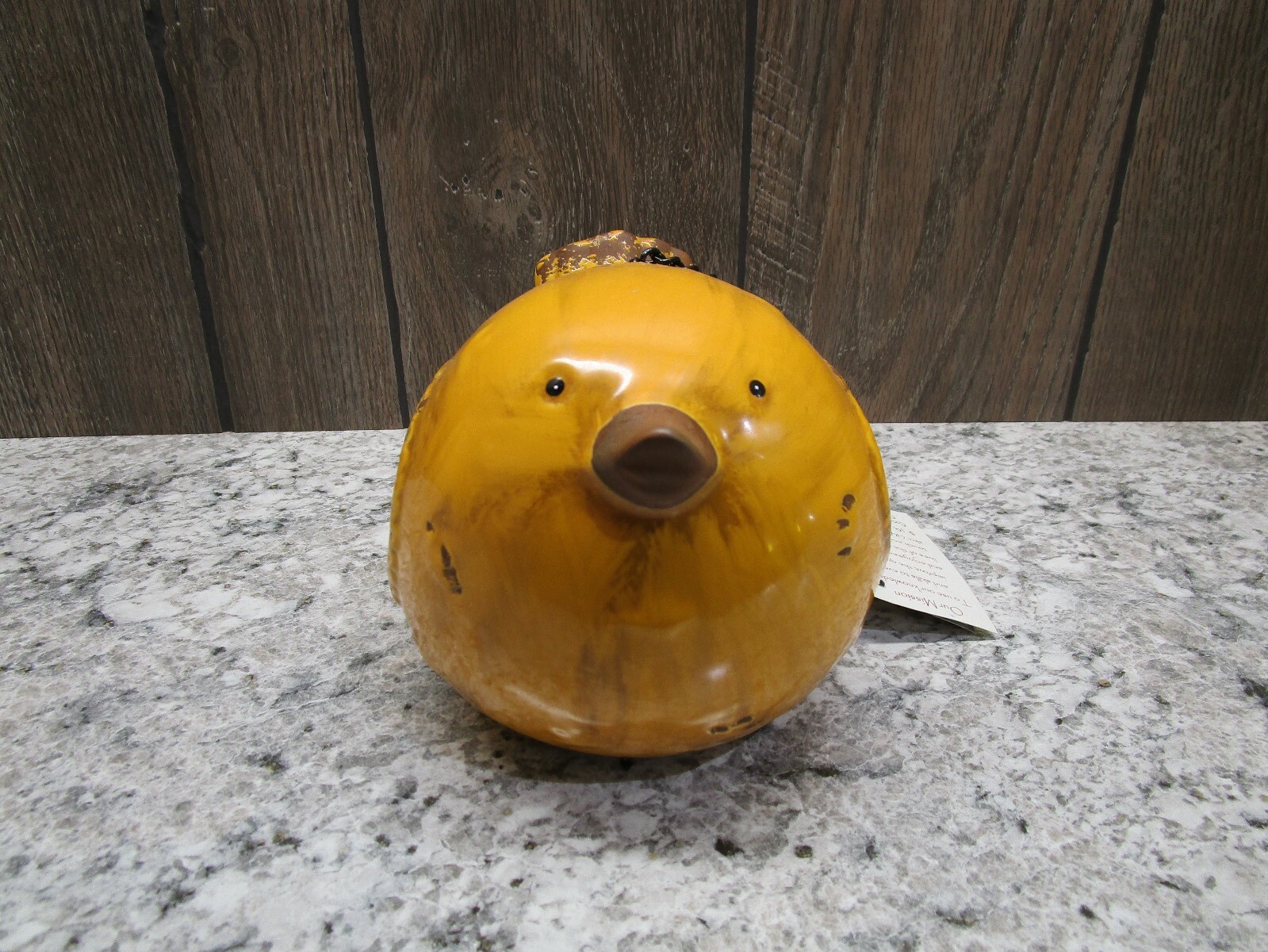YELLOW BIRD BIRDFEEDER, PORCELAIN METAL, BIRDFEEDER
