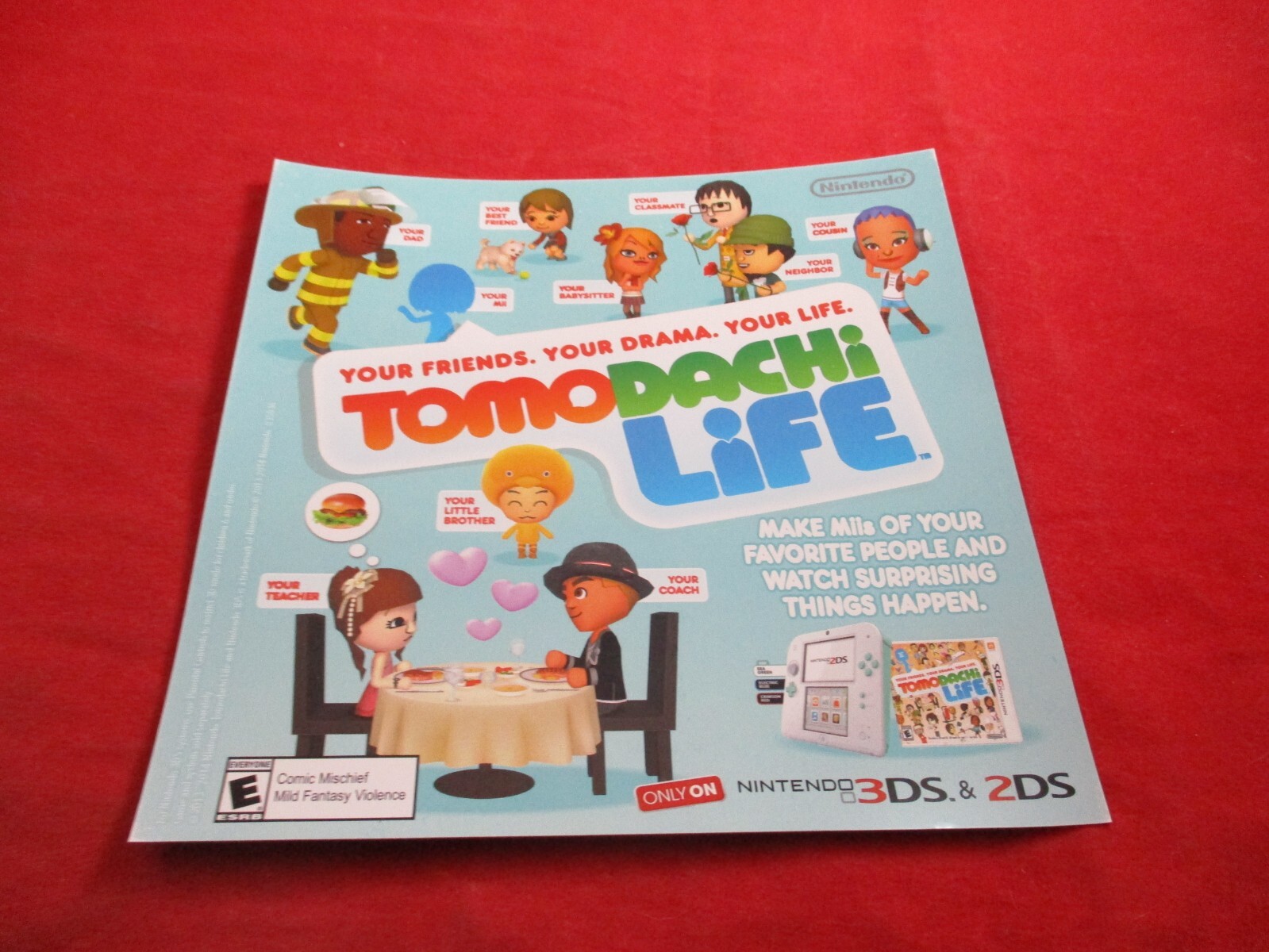 Tomodachi Life Nintendo 3DS 2DS Promotional Store Display