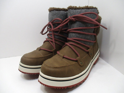 Maurices Women 9M Mandy Hybrid Duck Boots Brown Outdoor Winter Lace Up