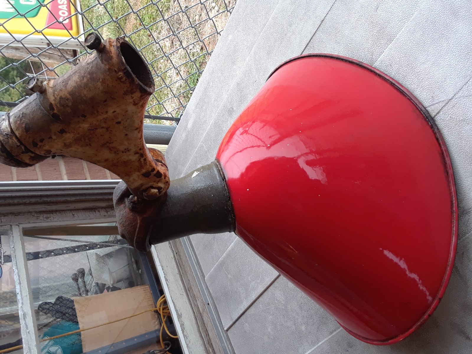 Vintage Porcelain  Flood Light (Out of closed oil dist. bulk plant warehouse)