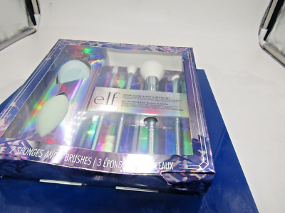e.l.f. Snow Globe Blend & Brush Set, Holiday Makeup Brush Set, 6 Piece Set,