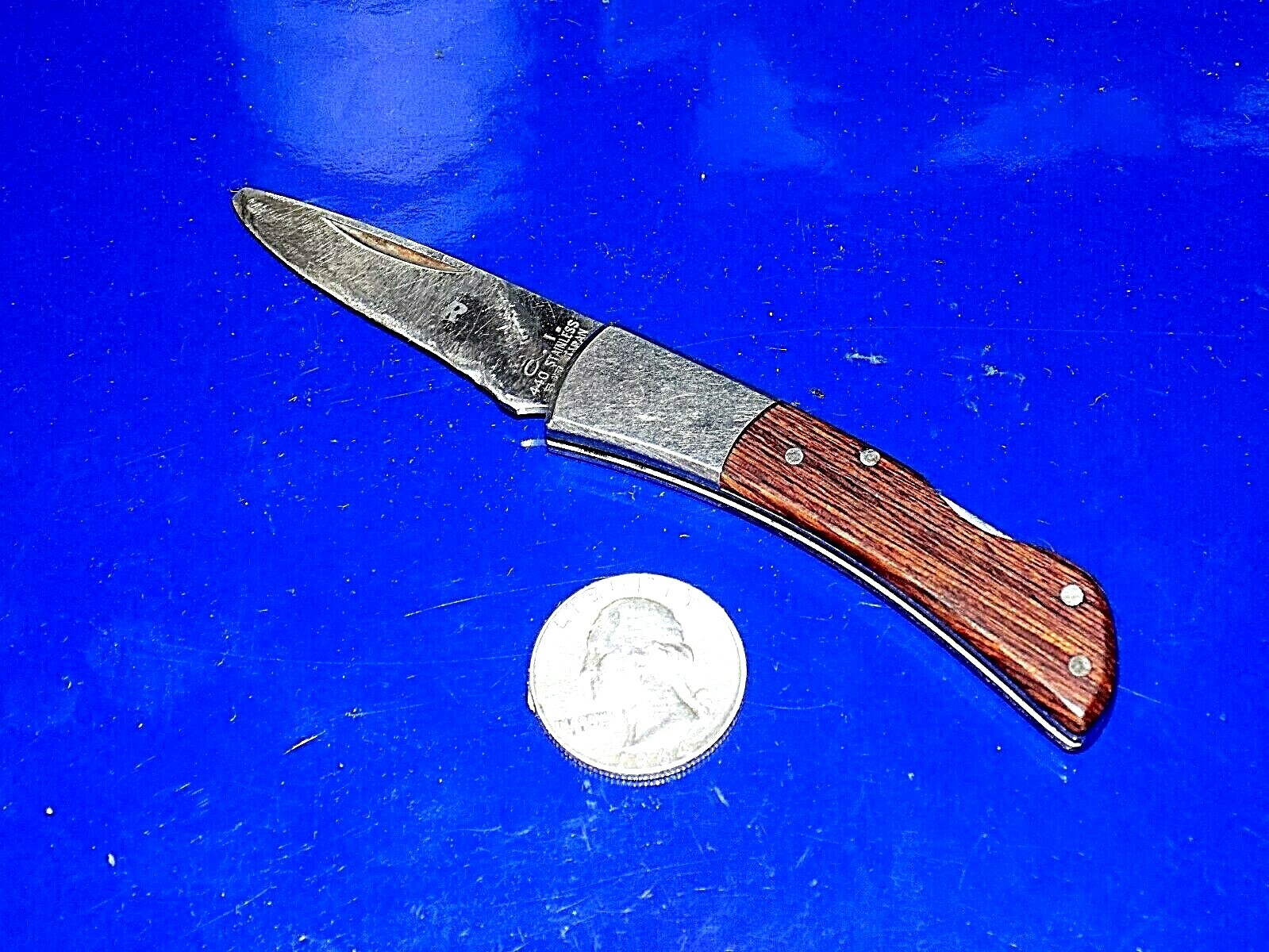 Vintage C.I. 440 Stainless #517 Japan Mini Lockback Knife w Vintage C.I. 440 Stainless #517 Japan Mini Lockback Knife w