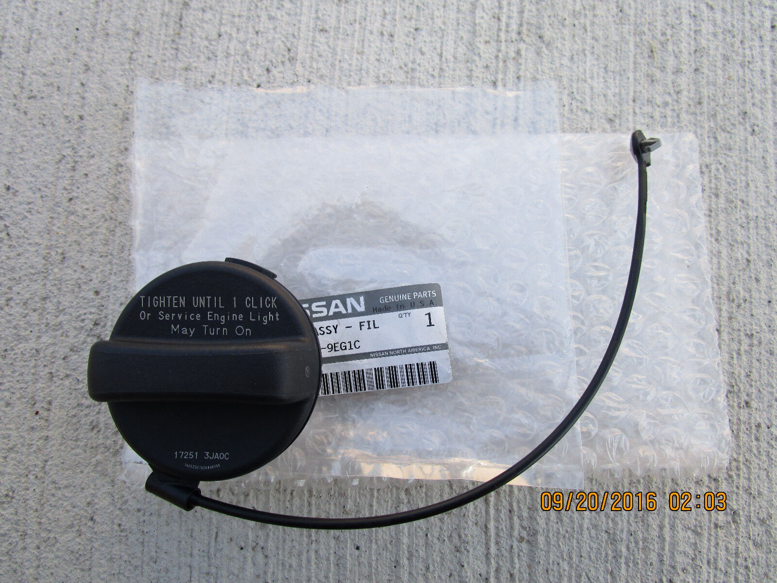 13 - 18 NISSAN SENTRA S SL SR SV FUEL GAS TANK FILLER CAP 13 - 18 NISSAN SENTRA S SL SR SV FUEL GAS TANK FILLER CAP