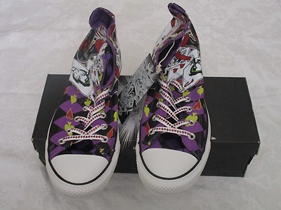 Pre-owned Converse Chuck Taylor High Top Purple Harley Quinn Size 10m 12w Sneakers Joker