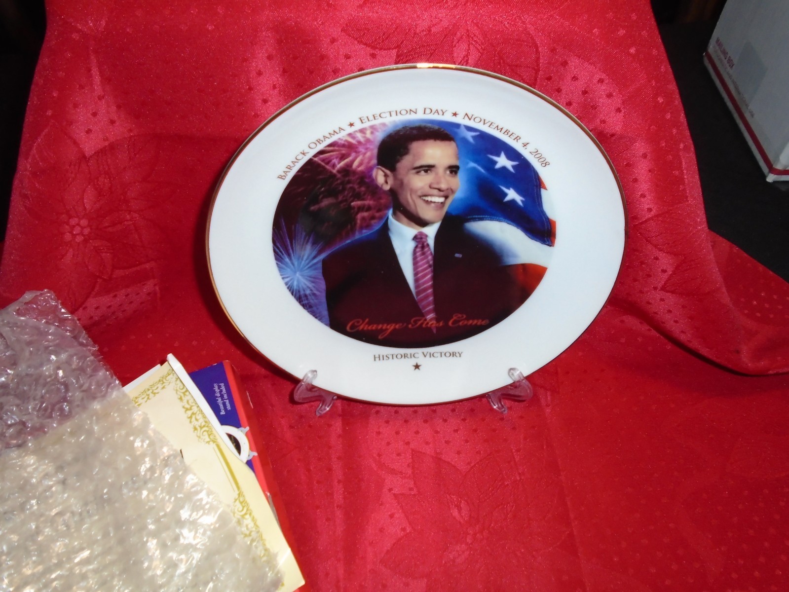 記念グッズ Historic Victory Collectable Plate obama Collectable Barack Obama Election Day Plate by the American