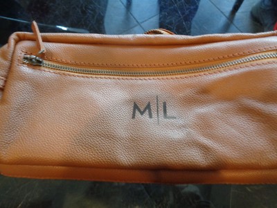 Mark and Graham everyday leather travel pouch mono camel M l L  dopp kit  New