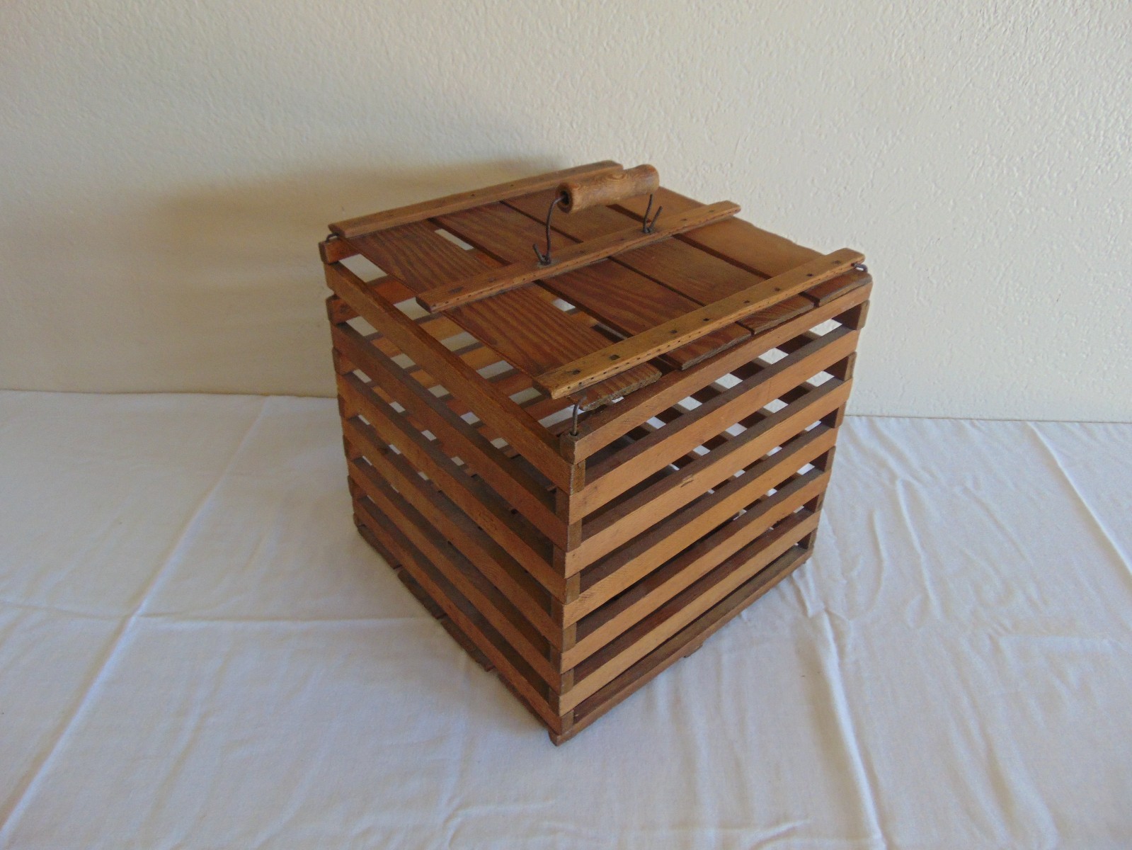 Vintage Primitive Wood Chicken Cage Coop Free Shipping