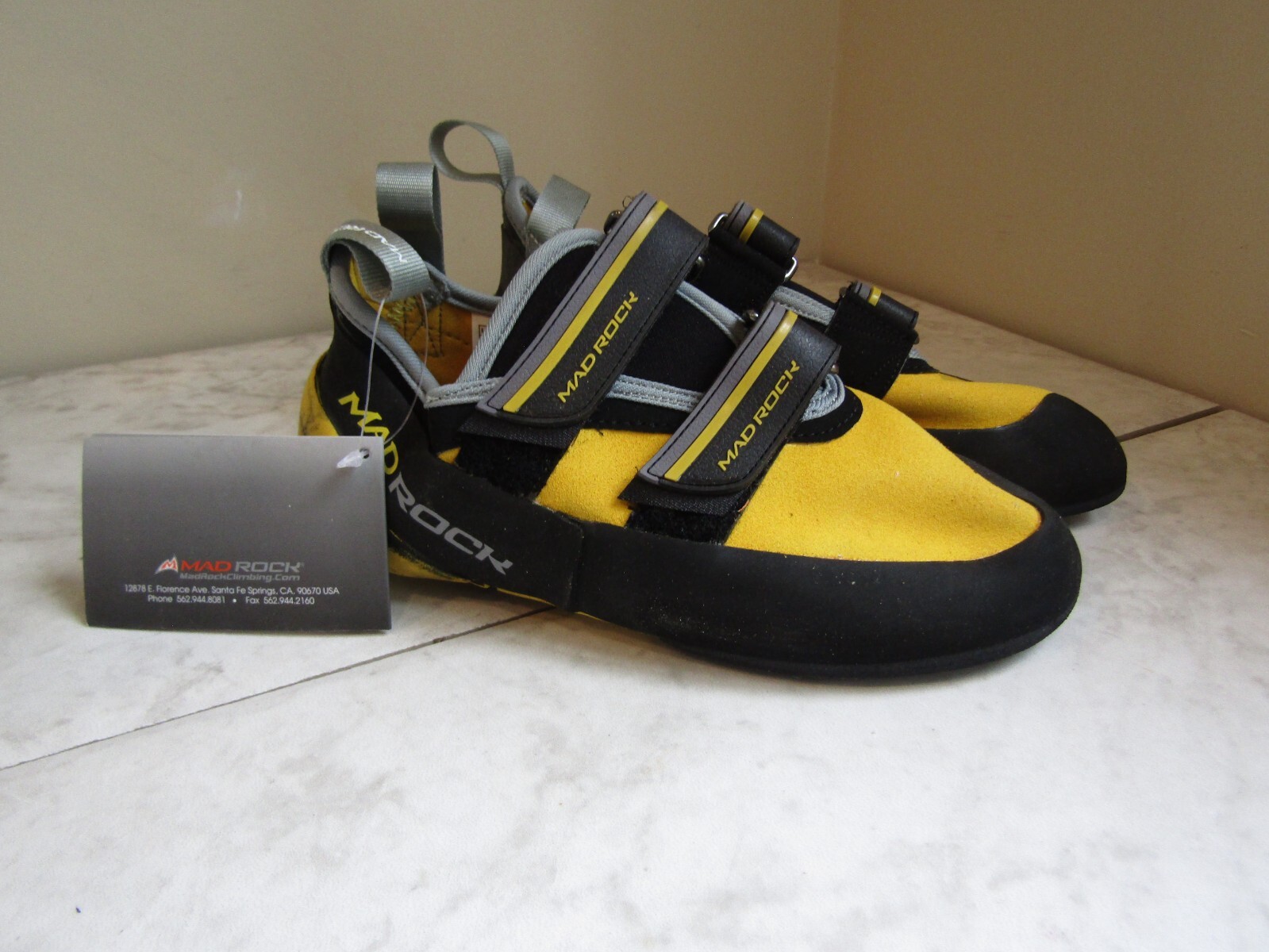 NIB Mad Rock Flash 2.0 Yellow/Black Climbing Shoes Men's US