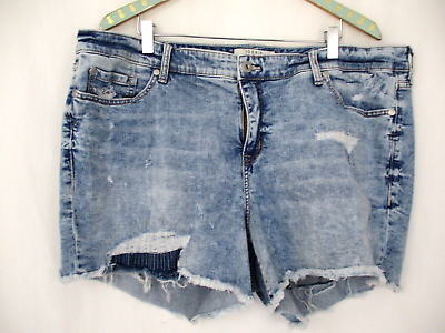 Torrid Size 24 Denim Shorts Distressed Cut Off Jeans 42x4 Acid