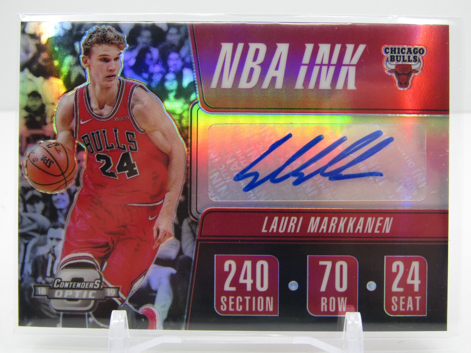 LAURI MARKKANEN 2018-19 CONTENDERS OPTIC NBA INK AUTOGRAPH