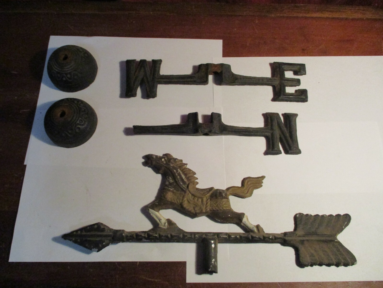 Vintage Weather Vane Horse & Arrow Galloping Stallion Aluminum Missing South