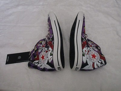 Pre-owned Converse Chuck Taylor High Top Purple Harley Quinn Size 10m 12w Sneakers Joker