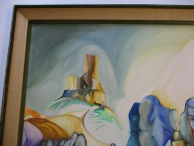 LARGE VINTAGE 1970'S ABSTRACT LANDSCAPE MODERNISM EXPRESSIONISM SURREALISM 