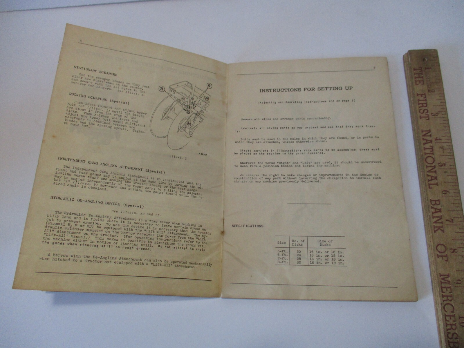 McCormick Deering Tractor Disk No. 10-A John Deere Farm Tractor IH Owners Manual