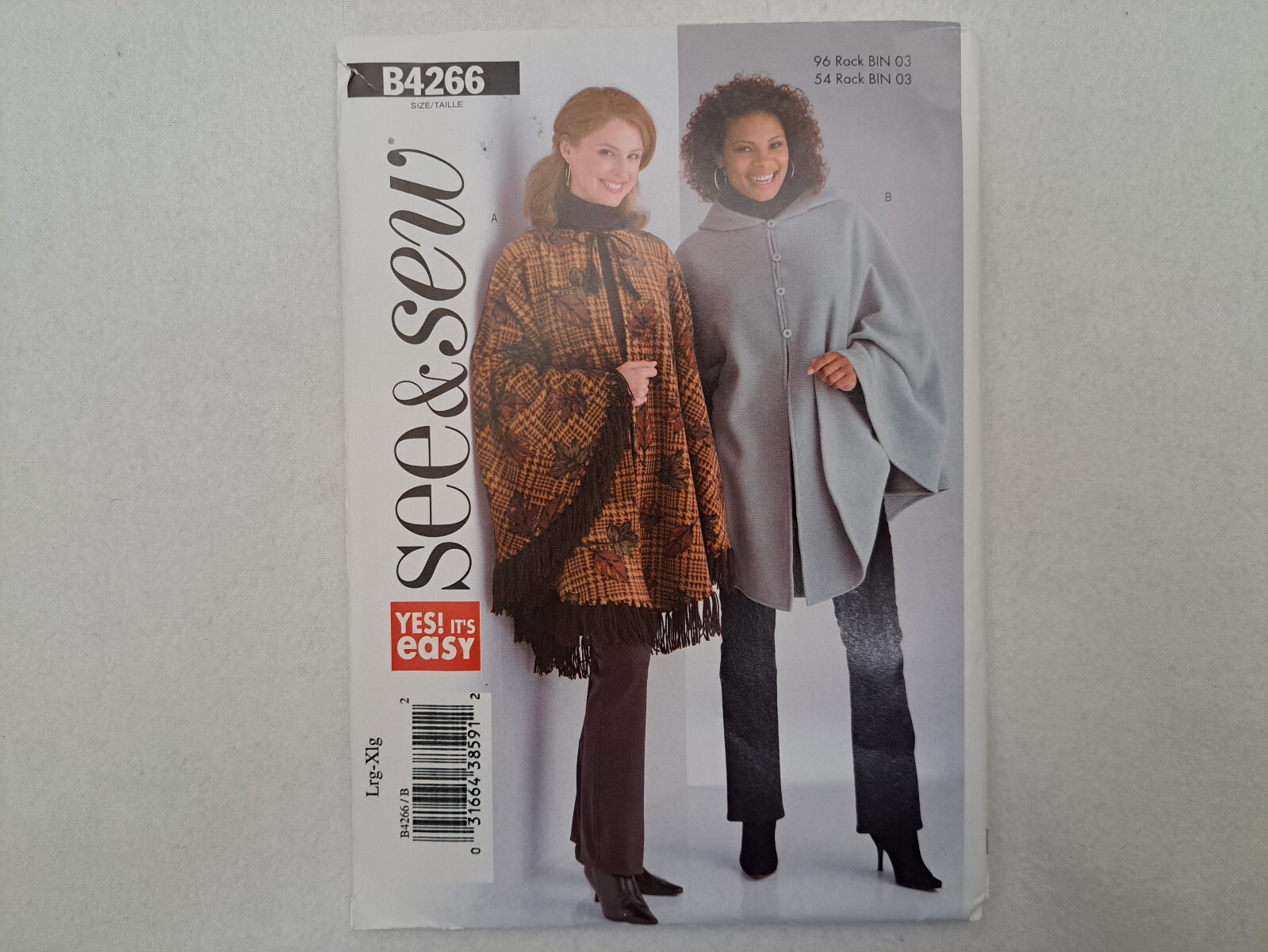 See & Sew Pattern - Misses' Poncho (LG-XL) #B4266 - Uncut | eBay