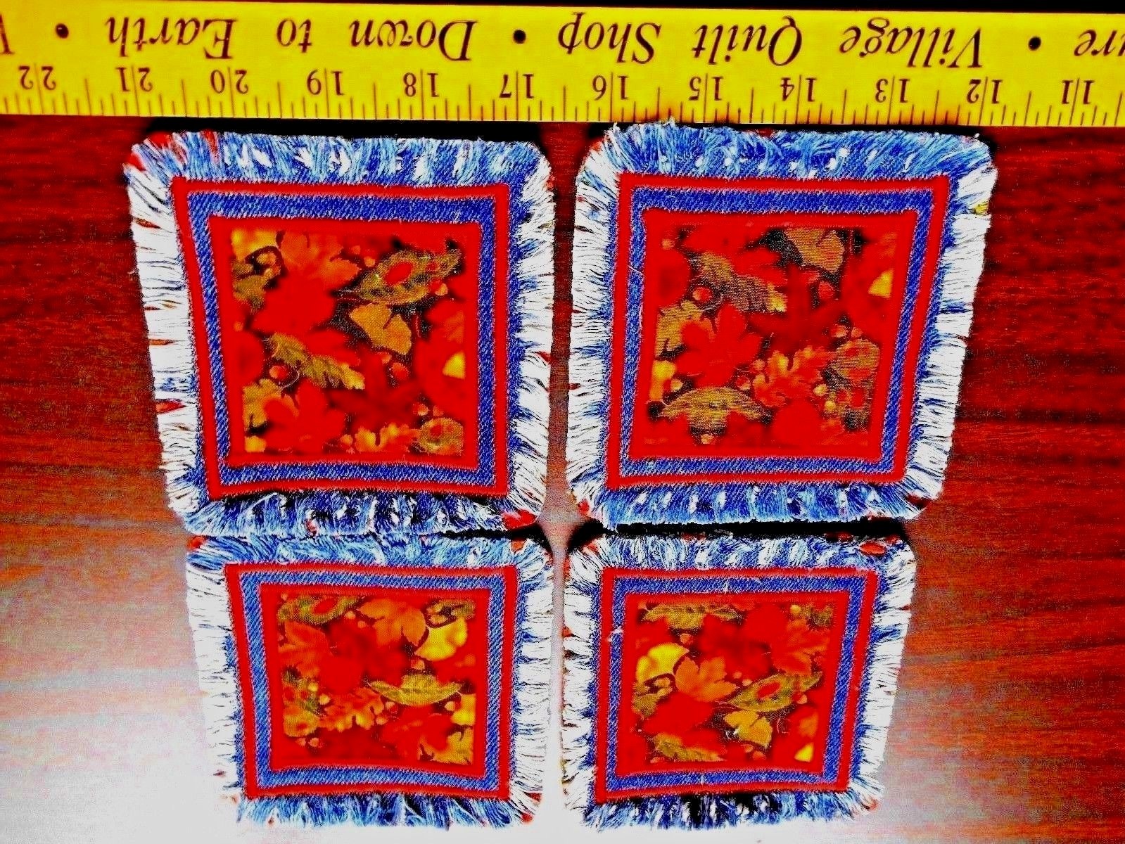 Fall Leaf, Coaster Set of 4,  Durable, Absorbent, Machine wash, easy mail Gift