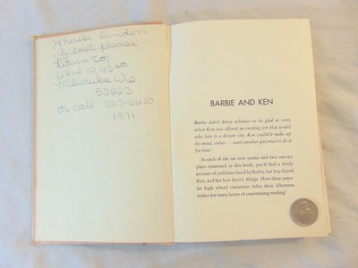 1963 Barbie Ken Hardcover Book Mattel Lawrence Maybee Random House Doll Toy USA