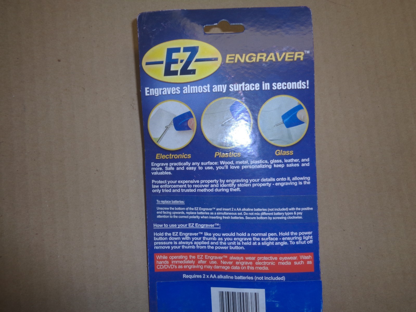 EZ Engraver Engraves Almost Any Surface in Minutes, Metal, Plastic, Glass, Wood