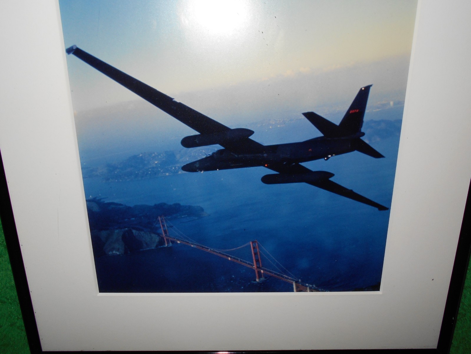 U-2 Spy Plane with Golden Gate Bridge framed photography