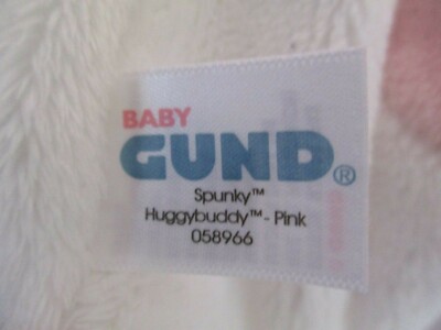 Baby GUND Pink Spunky Huggybuddy Puppy Lovey Plush Blanket Stuffed Animal Toy