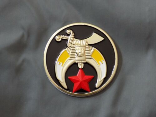 Masonic 3" Black Car Emblem Scimitar Crescent Shriner Metal Freemason NEW!