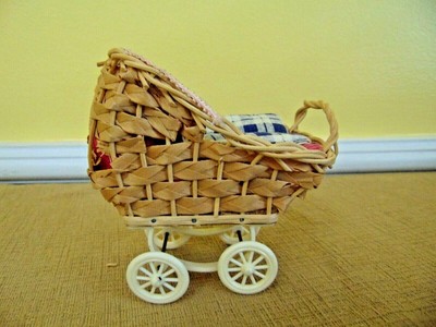 antique wicker baby doll carriage