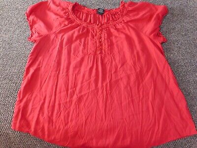 Faded Glory Womens Blouse 2XL XXL red stretch pullover top classic