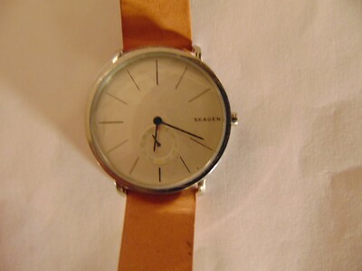 skagen skw6215 hagen white dial tan leather strap mens watch 174812924949