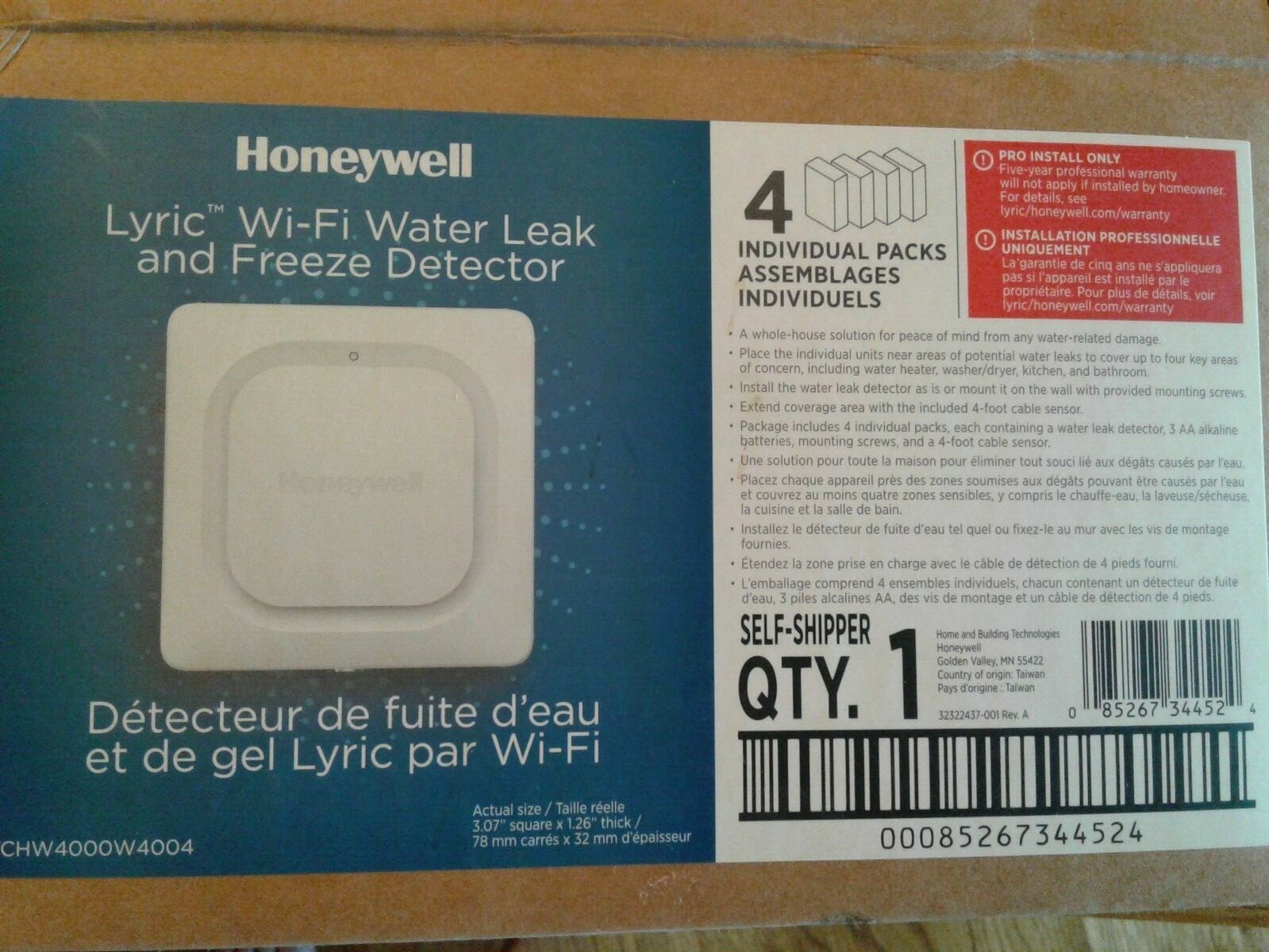 Honeywell Lyric YCHW4000W4004 WiFi Water Leak Detector 4 PackのeBay公認海外