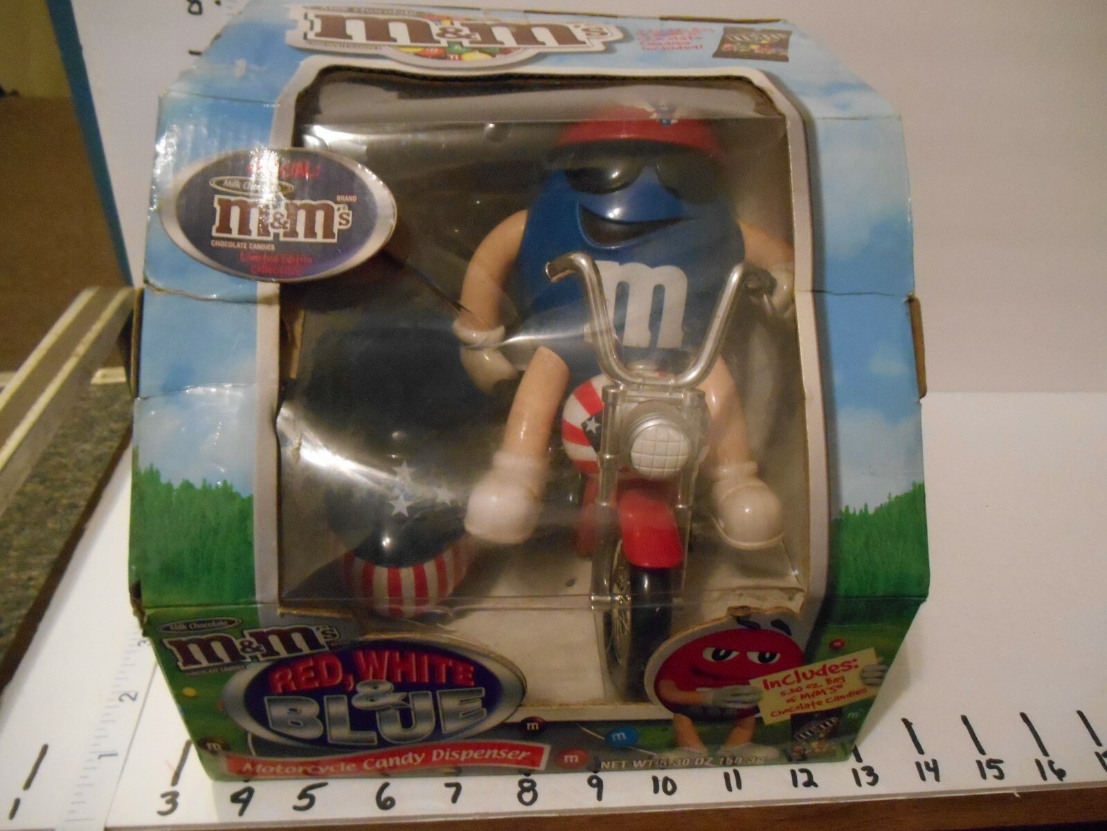 M&M red white and blue motorcycle candy dispenser | eBay
