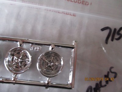 Four (4) Nice Chrome Wheels for your Diorama 1/24/25 scale Package # 715