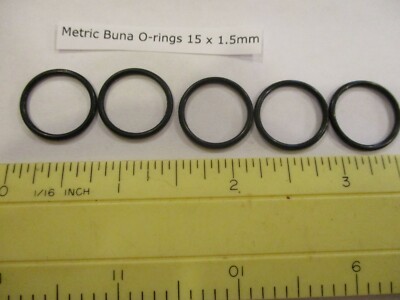 15mm ID X 18mm OD x 1.5mm thick O-ring.  Buna-70.   Quan 5.