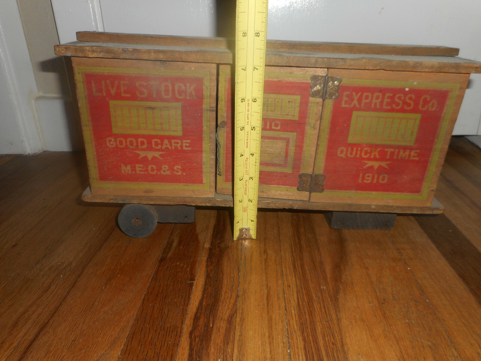 Antique 1910 Wood Converse Livestock Express Train Pull Toy