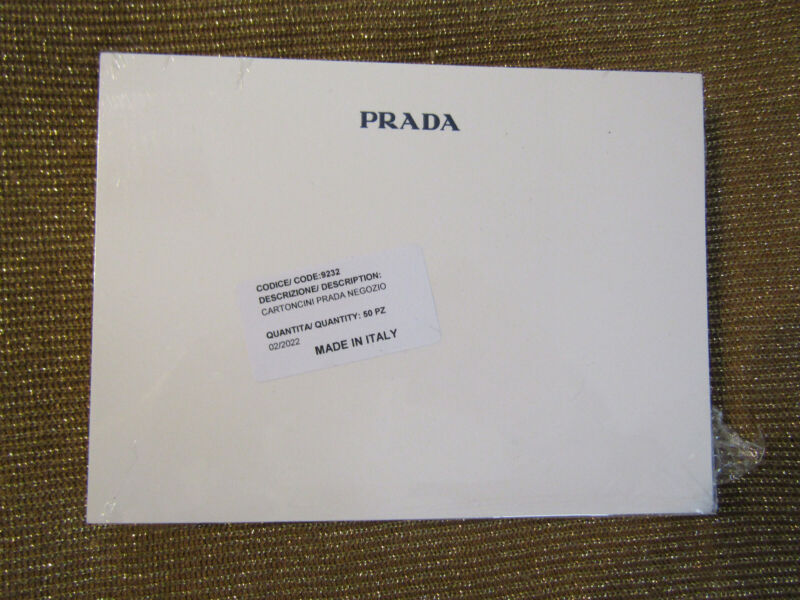 Prada Blank Gift Note Cards , Made in ITALY   ( 50-Count ) PRADA,  New , SEALED