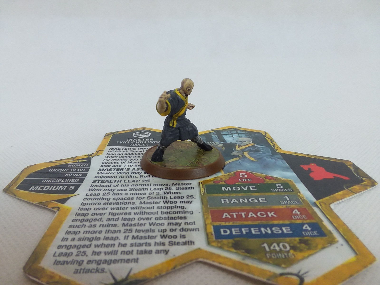 Heroscape ~ Master Win Chiu Woo CUSTOM Repaint w/ Card ~ Alternate Sculpt #1