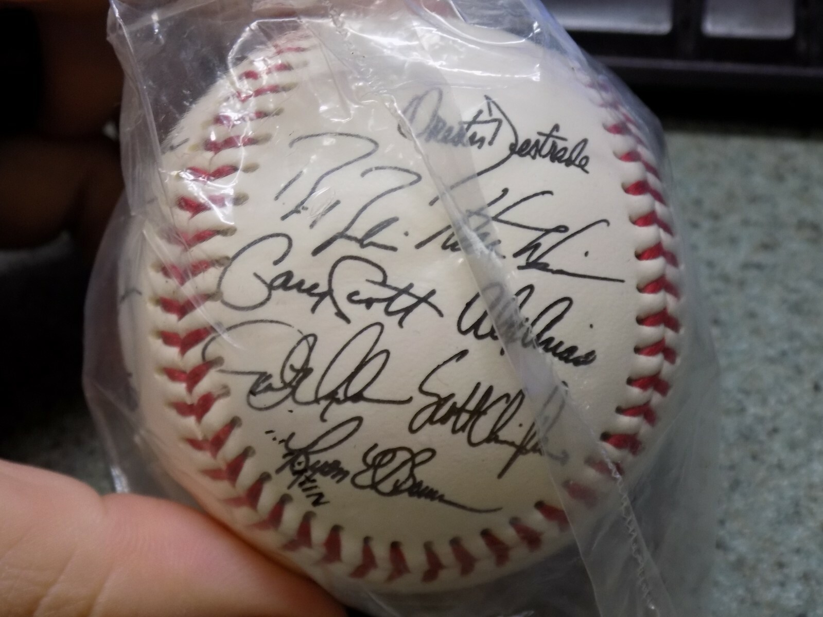 1993 Florida Marlins Inaugural Year FOTOBALL Ball PRINTED AUTOGRAPH CHEVRON