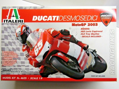 Italeri 1:9 Scale Ducati Desmosedici GP3 Capirossi / Bayliss Model Kit