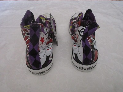 Pre-owned Converse Chuck Taylor High Top Purple Harley Quinn Size 10m 12w Sneakers Joker