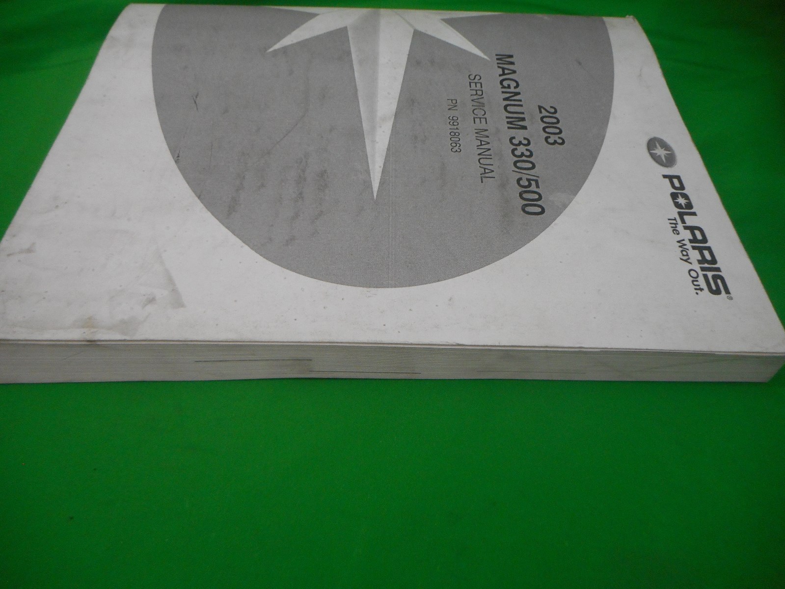 This LIsting is for a Used Genuine Polaris 2003 Magnum 330 / 500 Service  Manual - Exterior has some dirt and has some wear on Front & Back Cover, ...
