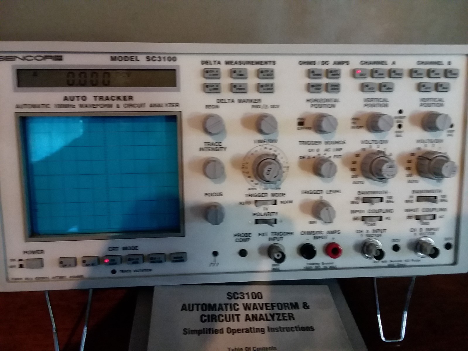 SENCORE SC3100 AUTO TRACKER OSCILLOSCOPE 100MHz WAVEFORM & CIRCUIT ANALYZER