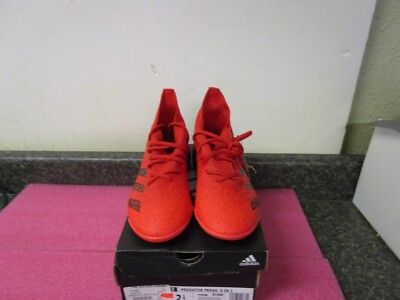 NEW! Adidas Predator Freak 3 IN J Inside Soccer Shoe FY6288 Size: 2.5 Red/CBlack