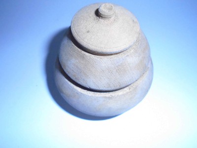 old primitive antique wooden saltshaker for spices