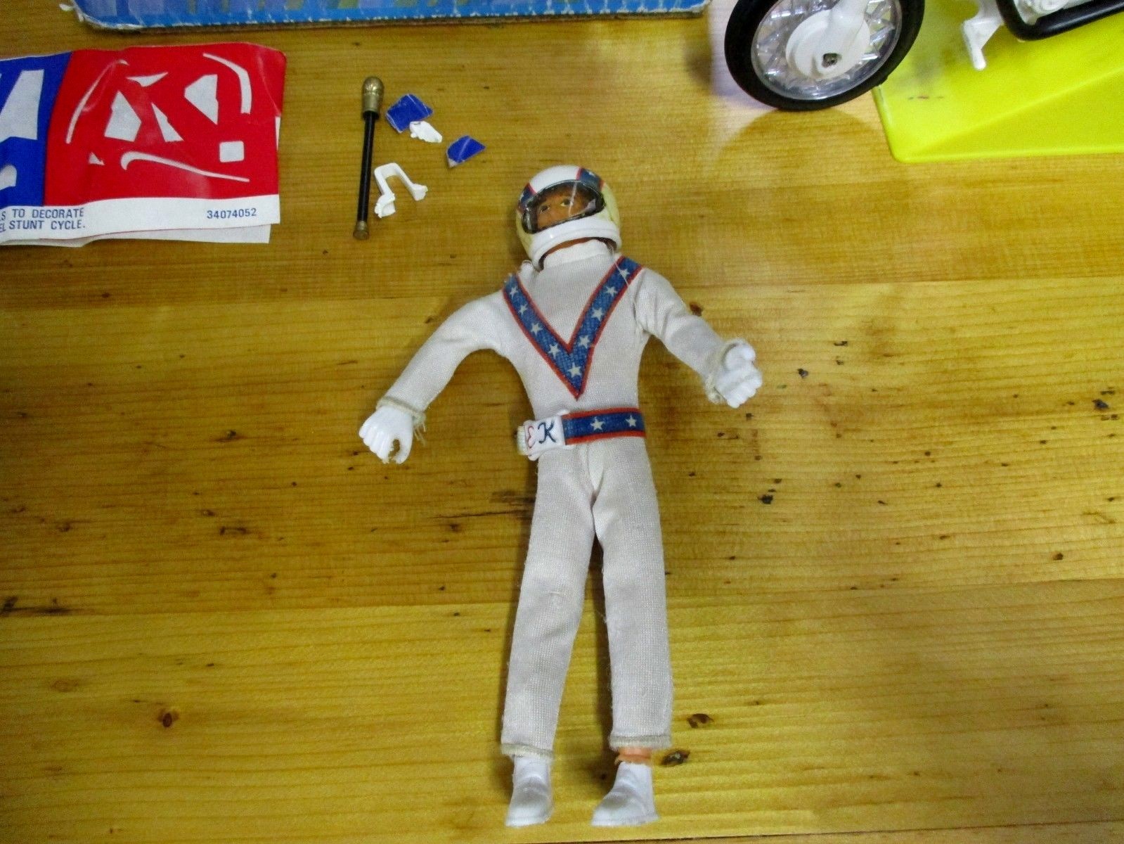 Vintage 1973 Ideal Evel Knievel Stunt Cycle Complete W Box Instructions