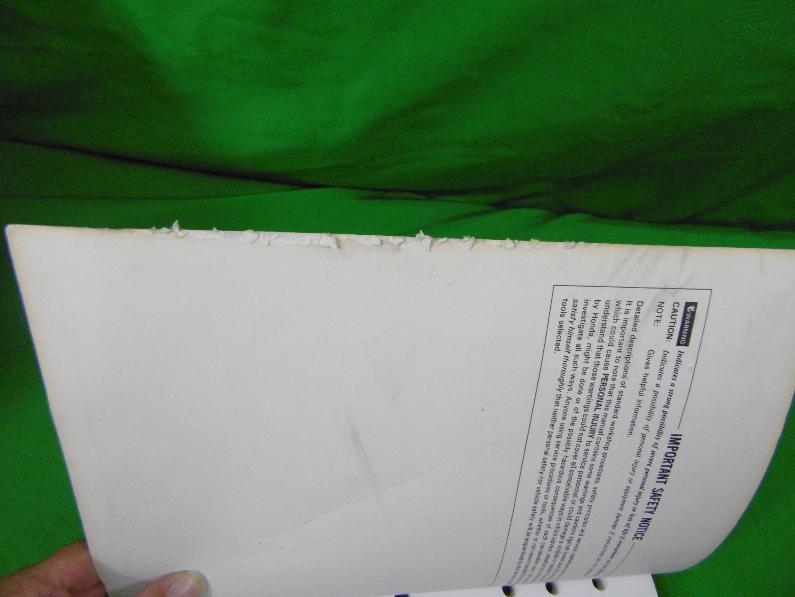 This Listing is for a Used Genuine Honda 1986 - 1998 XR200R Service Manual  - Used condition - Front Cover has some damage along edge, See Pictures ...