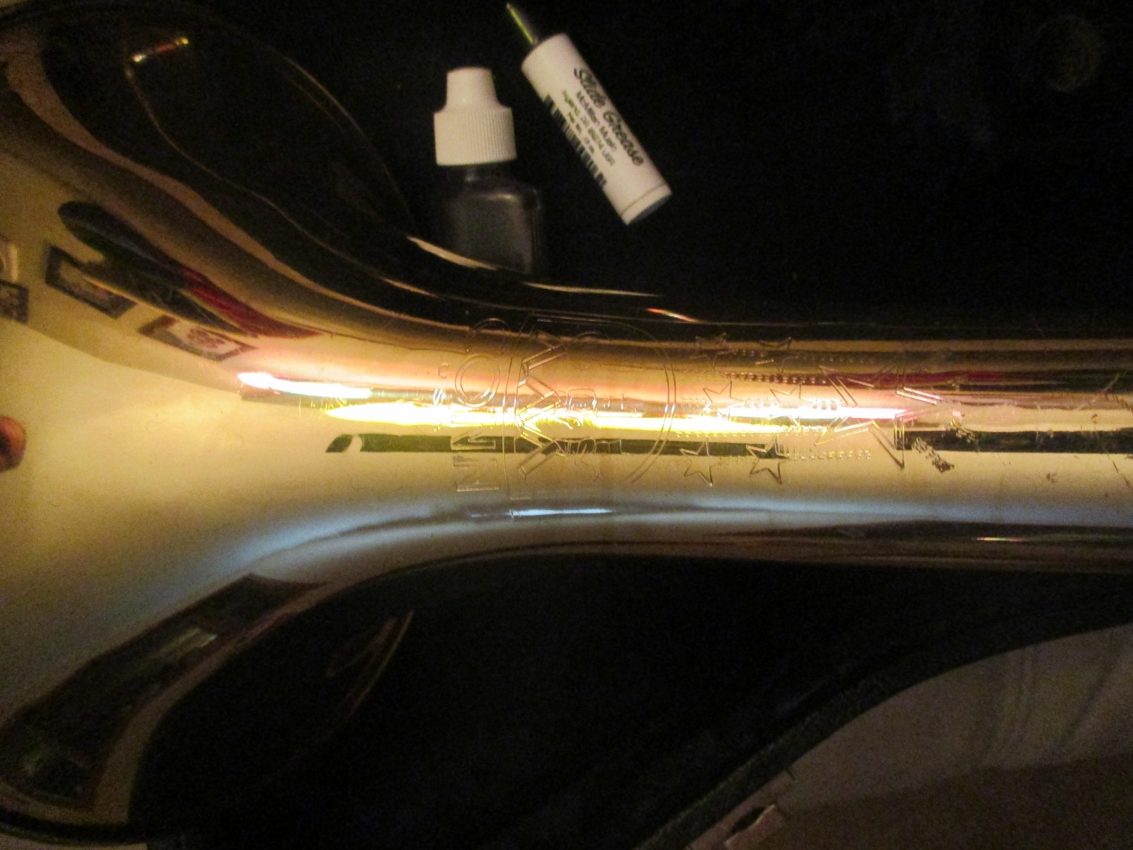 CONN tTROMBONE W/CASE USED AS PICTURED SCRATCHED ECT