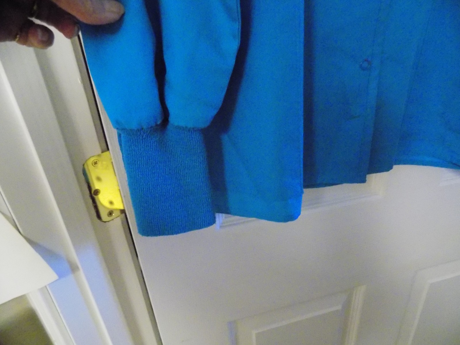 Pair Crest Women's Sz M Medium Teal Purple Long Sleeve Scrub Top Jacket Snap