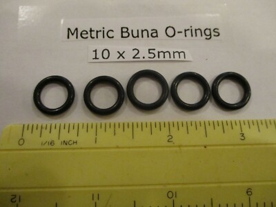 10mm ID x 15mm OD x 2.5mm thick O-ring.  Buna-70.   Quan 5.