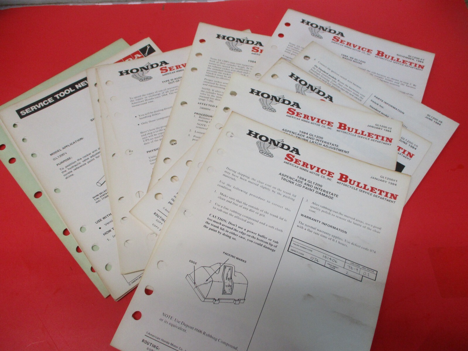 ががが OEM ORIGINAL FACTORY SERVICE BULLETIN HONDA 1984 GL1200 | eBay
